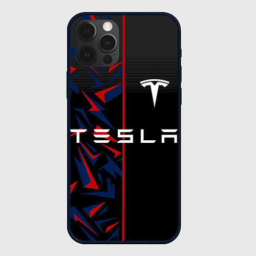 Чехол iPhone 12 Pro TESLA MOTORS ТЕСЛА / 3D-Черный – фото 1