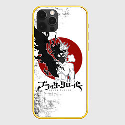 Чехол для iPhone 12 Pro Черный Аста демон Чёрный клевер, цвет: 3D-желтый