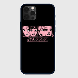 Чехол для iPhone 12 Pro Black Pink Art, цвет: 3D-черный