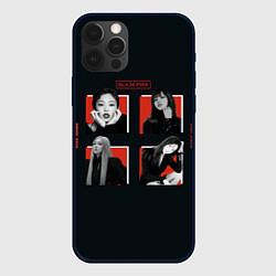 Чехол iPhone 12 Pro BLACKPINK Red and black