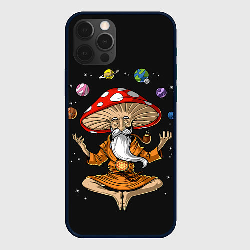 Чехол iPhone 12 Pro Космический Гриб Волшебник / 3D-Черный – фото 1