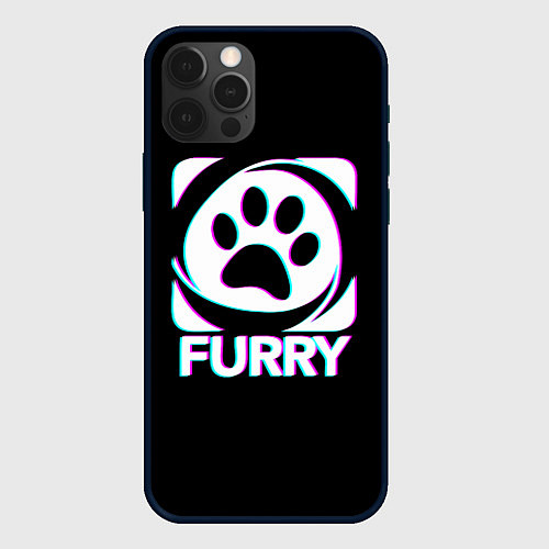 Чехол iPhone 12 Pro Furry / 3D-Черный – фото 1