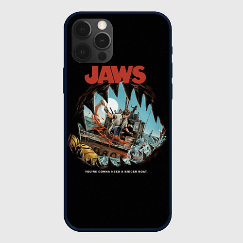 Чехол iPhone 12 Pro Jaws cinema / 3D-Черный – фото 1