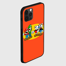 Чехол для iPhone 12 Pro CupHead x Mario, цвет: 3D-черный — фото 2
