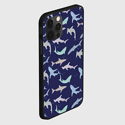 Чехол для iPhone 12 Pro Акулы разные, цвет: 3D-черный — фото 2