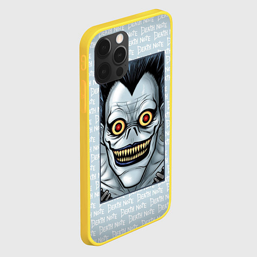 Чехол iPhone 12 Pro Death Note надписи Рюк / 3D-Желтый – фото 2