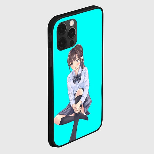 Чехол iPhone 12 Pro Anime girl / 3D-Черный – фото 2