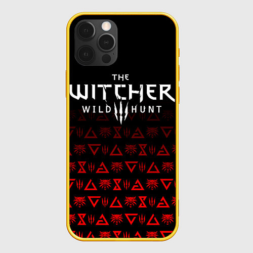 Чехол iPhone 12 Pro THE WITCHER 1 / 3D-Желтый – фото 1