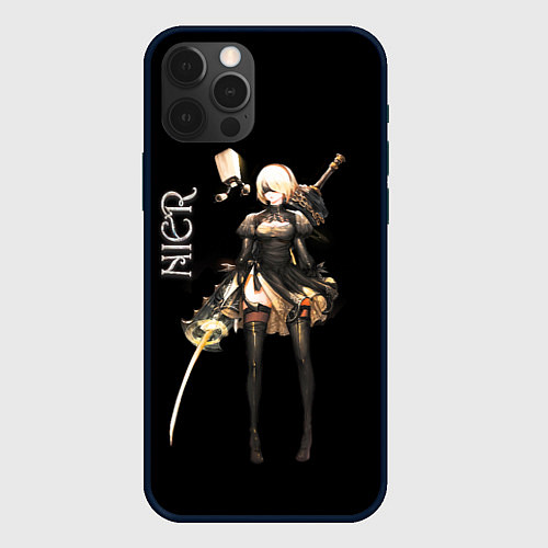 Чехол iPhone 12 Pro Nier Automata 2B / 3D-Черный – фото 1