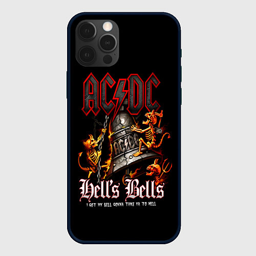 Чехол iPhone 12 Pro ACDC Hells Bells / 3D-Черный – фото 1