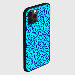 Чехол для iPhone 12 Pro Неоновые синие узоры, цвет: 3D-черный — фото 2
