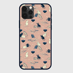 Чехол для iPhone 12 Pro Мышки в японском стиле, цвет: 3D-черный