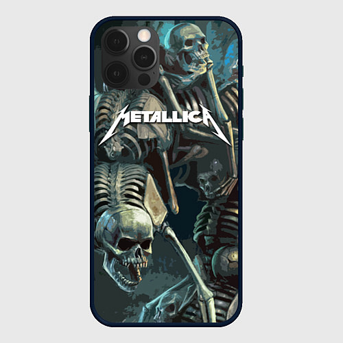 Чехол iPhone 12 Pro Metallica Metal Skull / 3D-Черный – фото 1