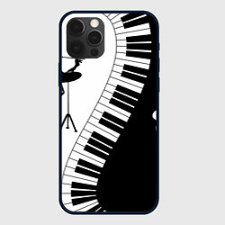 Чехол для iPhone 12 Pro Черно Белое пианино, цвет: 3D-черный