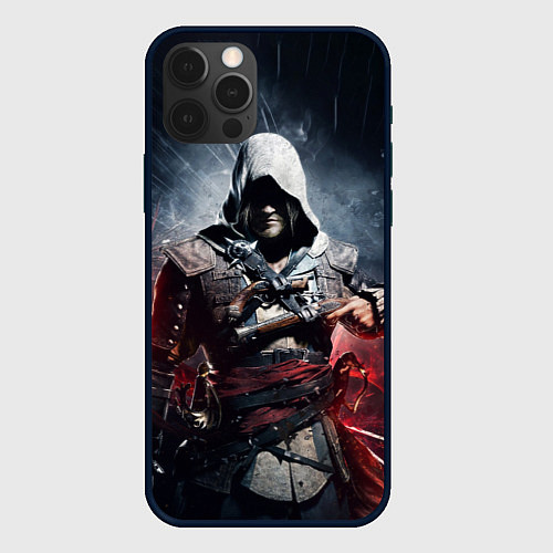 Чехол iPhone 12 Pro Assassins Creed 4: Black Flag / 3D-Черный – фото 1