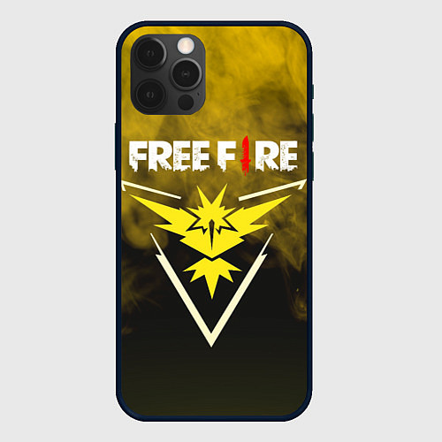 Чехол iPhone 12 Pro FREEFIRE YELLOW SMOKE Z / 3D-Черный – фото 1