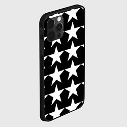 Чехол для iPhone 12 Pro Белые звёзды на чёрном фоне, цвет: 3D-черный — фото 2