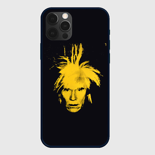 Чехол iPhone 12 Pro Желтое лицо Энди Уорхол / 3D-Черный – фото 1