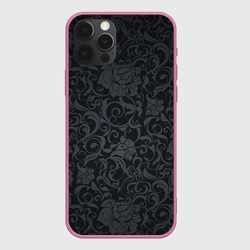 Чехол iPhone 12 Pro Dark Pattern / 3D-Малиновый – фото 1