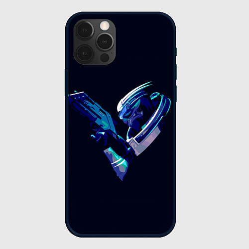 Чехол iPhone 12 Pro Garrus whith gun / 3D-Черный – фото 1