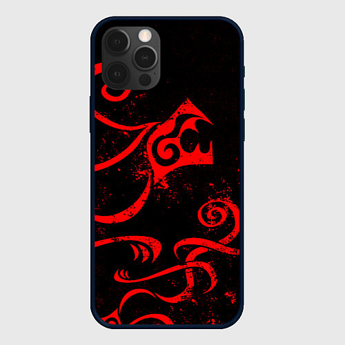 Чехол iPhone 12 Pro ТАТУИРОВКА ДРАКЕНА / 3D-Черный – фото 1