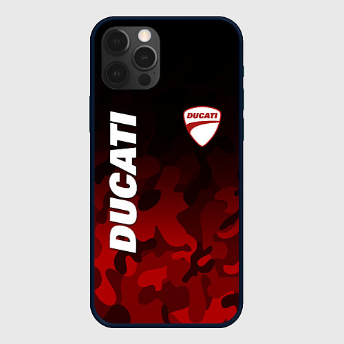 Чехол iPhone 12 Pro DUCATI ДУКАТИ КАМУФЛЯЖ / 3D-Черный – фото 1