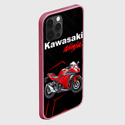 Чехол для iPhone 12 Pro KAWASAKI NINJA КАВАСАКИ, цвет: 3D-малиновый — фото 2