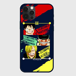 Чехол для iPhone 12 Pro Луффи, Зоро и Санджи One Piece, цвет: 3D-черный