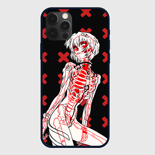 Чехол iPhone 12 Pro Ева 00 Аянами Рей в X Ray / 3D-Черный – фото 1