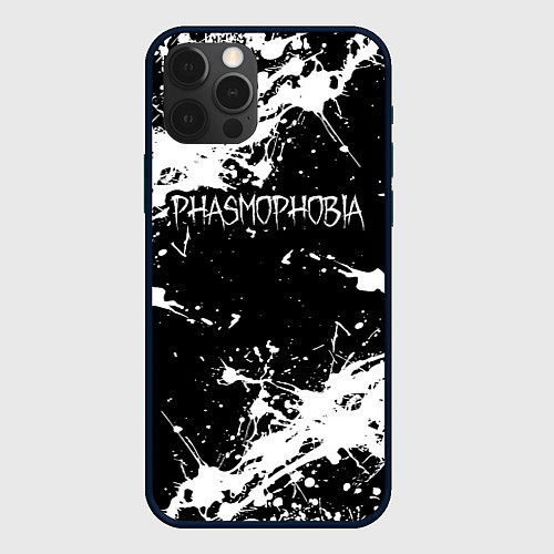 Чехол iPhone 12 Pro Phasmophobia краска / 3D-Черный – фото 1