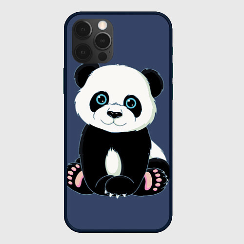 Чехол iPhone 12 Pro Милая Панда Sweet Panda / 3D-Черный – фото 1