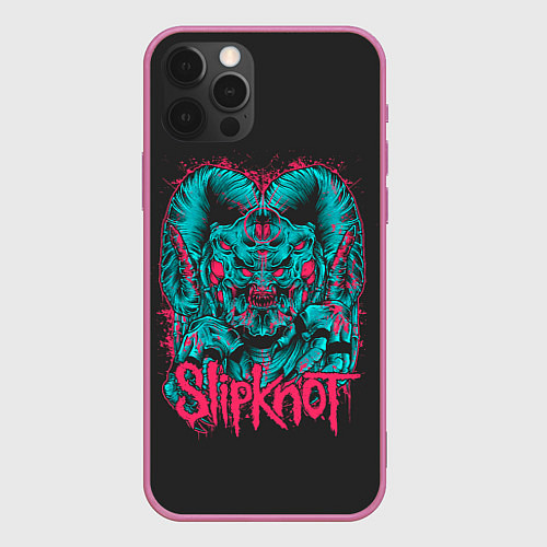 Чехол iPhone 12 Pro Slipknot Monster / 3D-Малиновый – фото 1