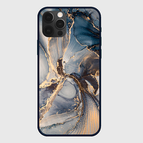 Чехол iPhone 12 Pro Fluid art ink mix / 3D-Черный – фото 1