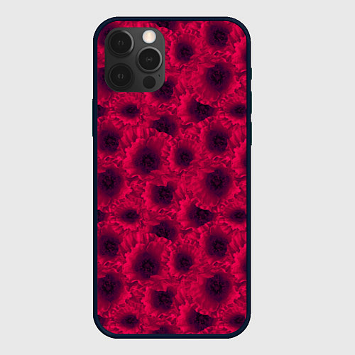 Чехол iPhone 12 Pro Красные маки / 3D-Черный – фото 1