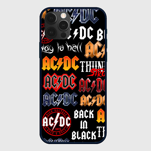 Чехол iPhone 12 Pro AC DC LOGOBOMBING / 3D-Черный – фото 1