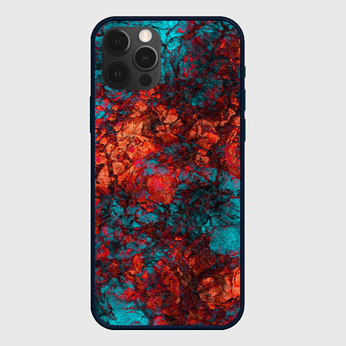Чехол iPhone 12 Pro Текстура камня / 3D-Черный – фото 1
