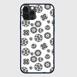 Чехол iPhone 12 Pro Черно-белый геометрический узор