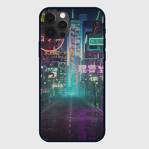 Чехол iPhone 12 Pro Neon Tokyo / 3D-Черный – фото 1