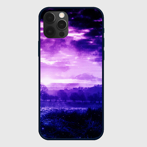 Чехол iPhone 12 Pro ФИОЛЕТОВЫЙ РАЙ / 3D-Черный – фото 1