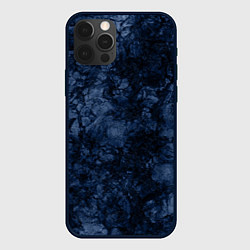 Чехол iPhone 12 Pro Темно-синяя текстура камня