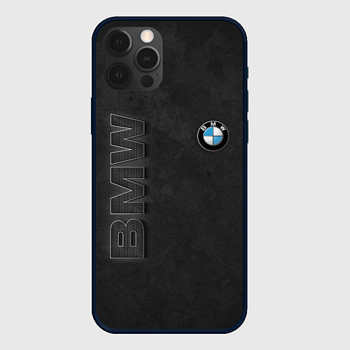 Чехол iPhone 12 Pro BMW LOGO AND INSCRIPTION / 3D-Черный – фото 1