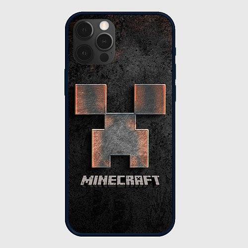 Чехол iPhone 12 Pro MINECRAFT TEXTURE IRON / 3D-Черный – фото 1