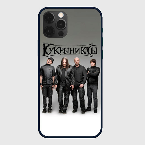 Чехол iPhone 12 Pro Кукрыниксы рок группа / 3D-Черный – фото 1