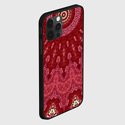 Чехол для iPhone 12 Pro Красно-розовый калейдоскоп, цвет: 3D-черный — фото 2