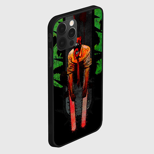 Чехол iPhone 12 Pro Дэндзи человек-бензопила / 3D-Черный – фото 2