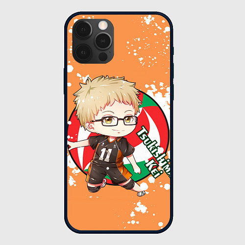 Чехол iPhone 12 Pro Tsukishima Kei Haikyu Волейбол Z / 3D-Черный – фото 1