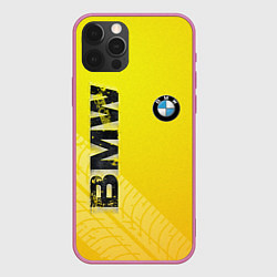 Чехол для iPhone 12 Pro BMW СЛЕДЫ ШИН БМВ, цвет: 3D-малиновый