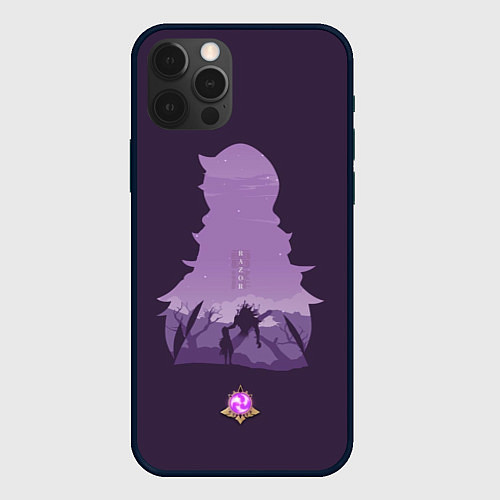 Чехол iPhone 12 Pro RAZOR РЕЙЗОР ГЕНШИН / 3D-Черный – фото 1