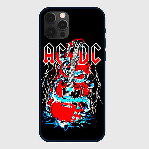 Чехол iPhone 12 Pro ACDC гитара / 3D-Черный – фото 1