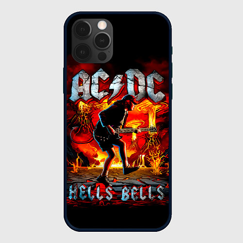 Чехол iPhone 12 Pro ACDC HELLS BELLS / 3D-Черный – фото 1